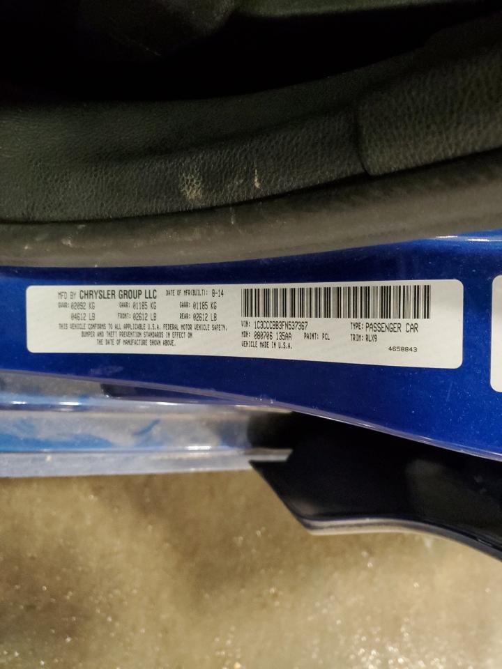 2015 Chrysler 200 VIN 1C3CCCBB3FN537367 Copart auction photo, front end damage thumbnail 12