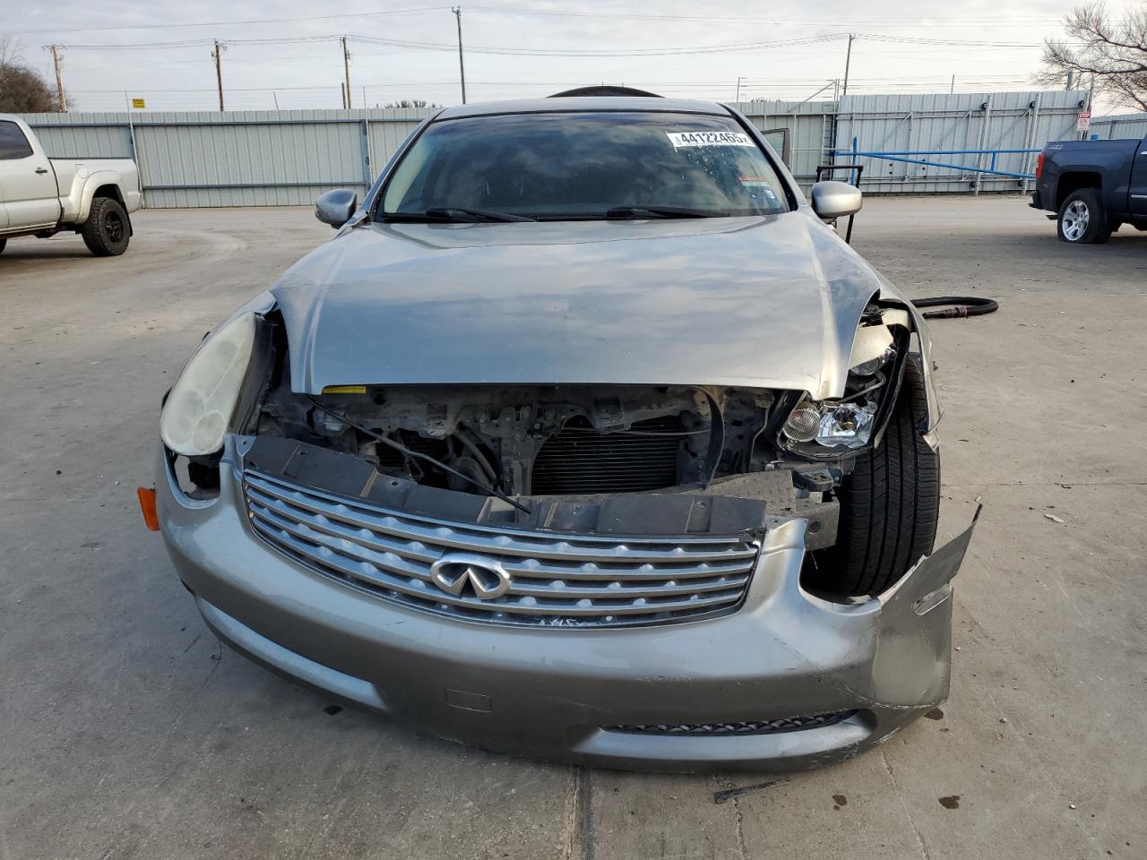 2006 Infiniti G VIN JNKCV54E46M706101 Copart auction photo, front end / hail damage thumbnail 5