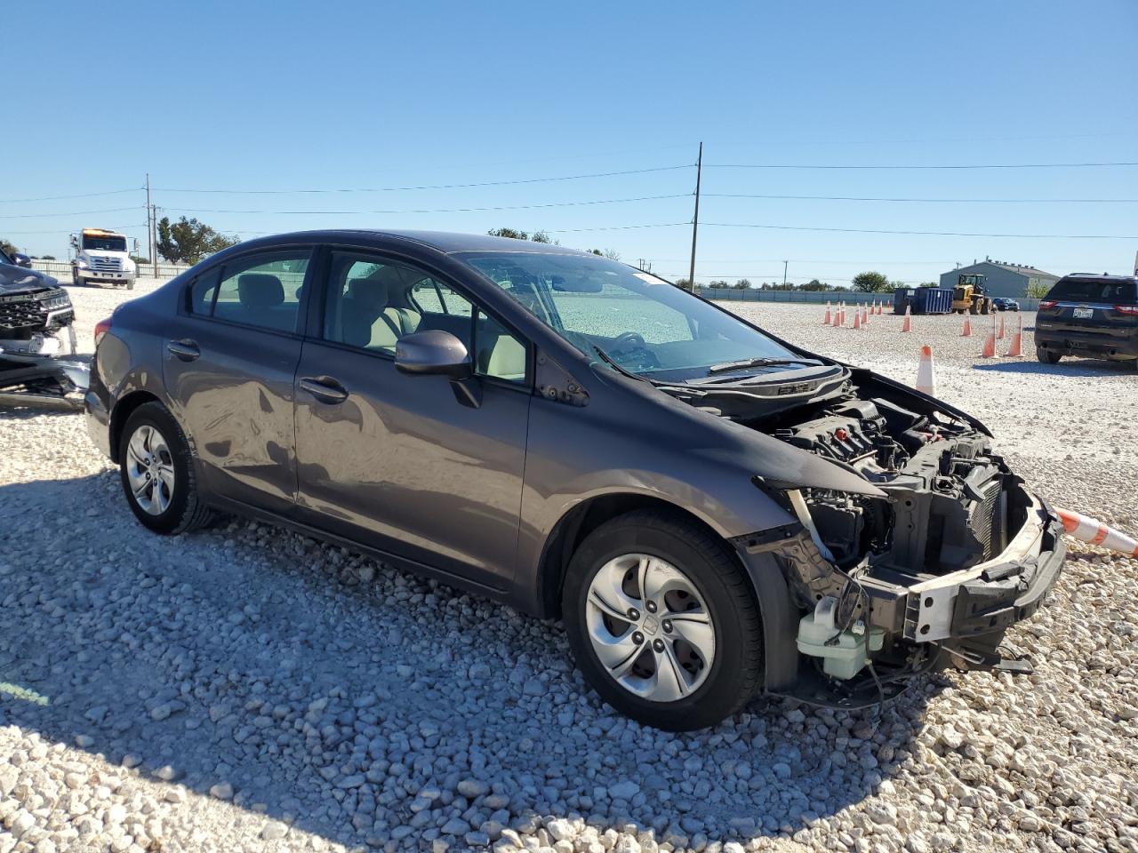 2013 Honda Civic VIN 2HGFB2F54DH573330 Copart auction photo, front end / side damage thumbnail 4