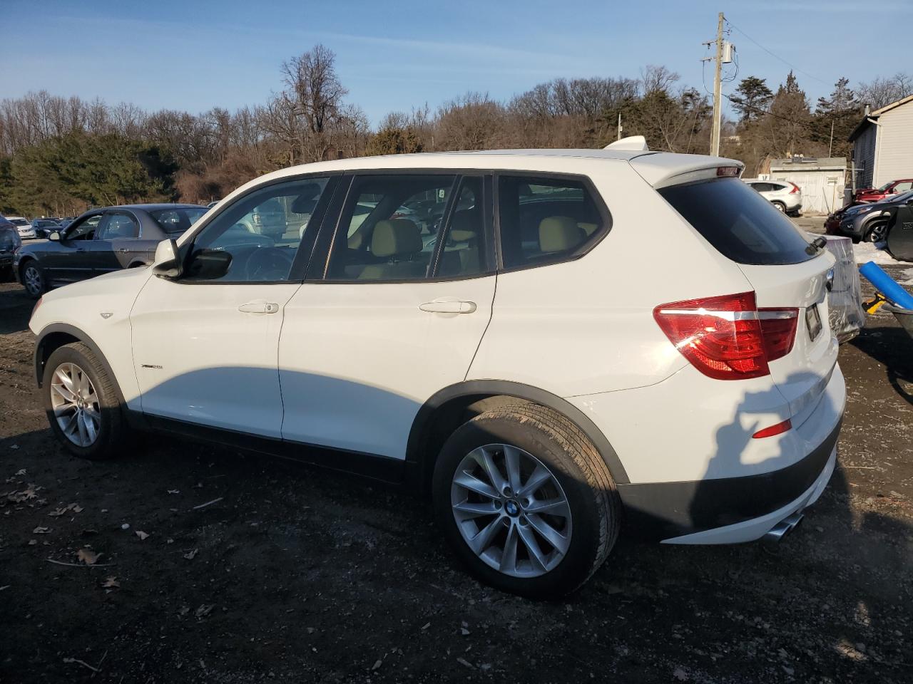 2014 BMW X3 VIN 5UXWX9C51E0D10586 Copart auction photo, front end / side damage thumbnail 2