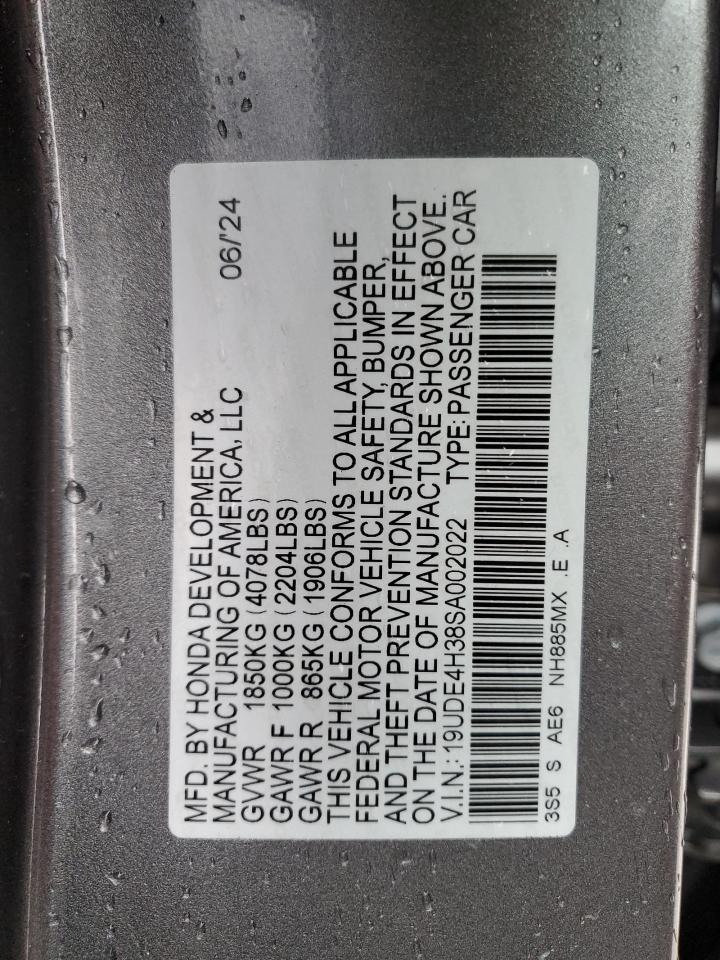 2025 Acura Integra VIN 19UDE4H38SA002022 Copart auction photo, front end / side damage thumbnail 14