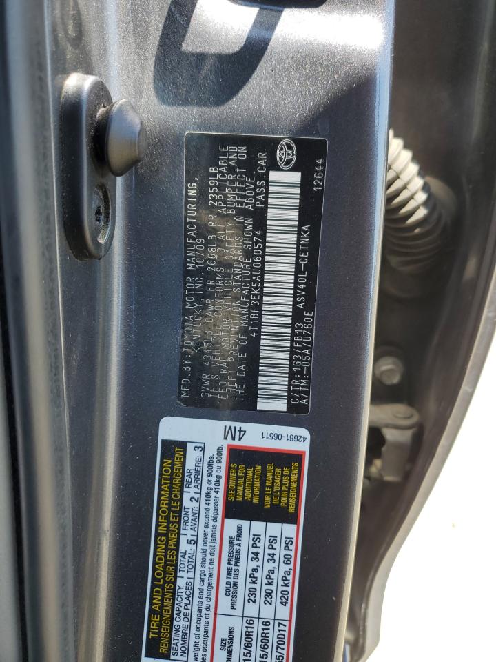 2010 Toyota Camry VIN 4T1BF3EK5AU060574 Copart auction photo, front end damage thumbnail 12