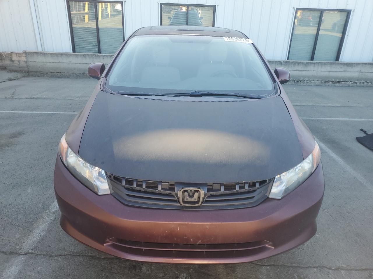 2012 Honda Civic VIN 2HGFB2F81CH575299 Copart auction photo, rear end damage thumbnail 5