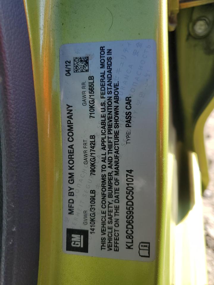 2013 Chevrolet Spark VIN KL8CD6S95DC501074 Copart auction photo, front end damage thumbnail 15