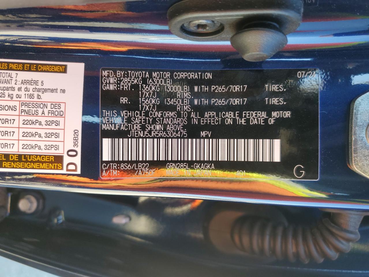 2024 Toyota 4Runner VIN JTENU5JR5R6306475 Copart auction photo, front end damage thumbnail 14