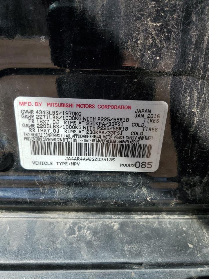 2016 Mitsubishi Outlander VIN JA4AR4AW8GZ025135 Copart auction photo, biohazard/chemical / front end damage thumbnail 13
