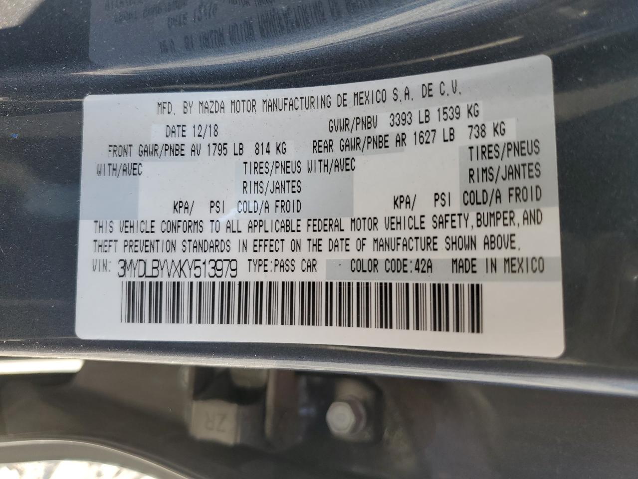 2019 Toyota Yaris VIN 3MYDLBYVXKY513979 Copart auction photo, rear end damage thumbnail 12