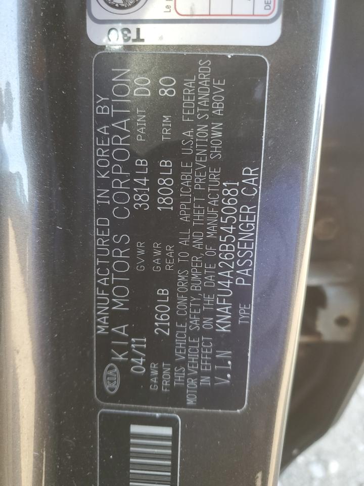 2011 KIA Forte VIN KNAFU4A26B5450681 Copart auction photo, mechanical damage thumbnail 12