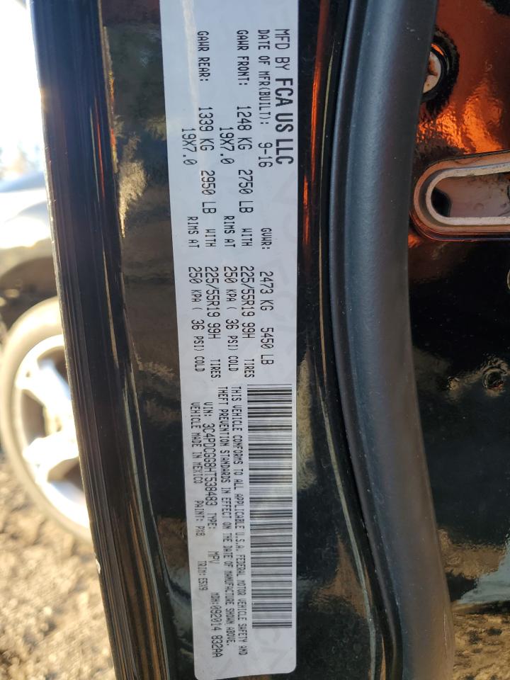 2017 Dodge Journey VIN 3C4PDCGG8HT538483 Copart auction photo, front end / all over damage thumbnail 15