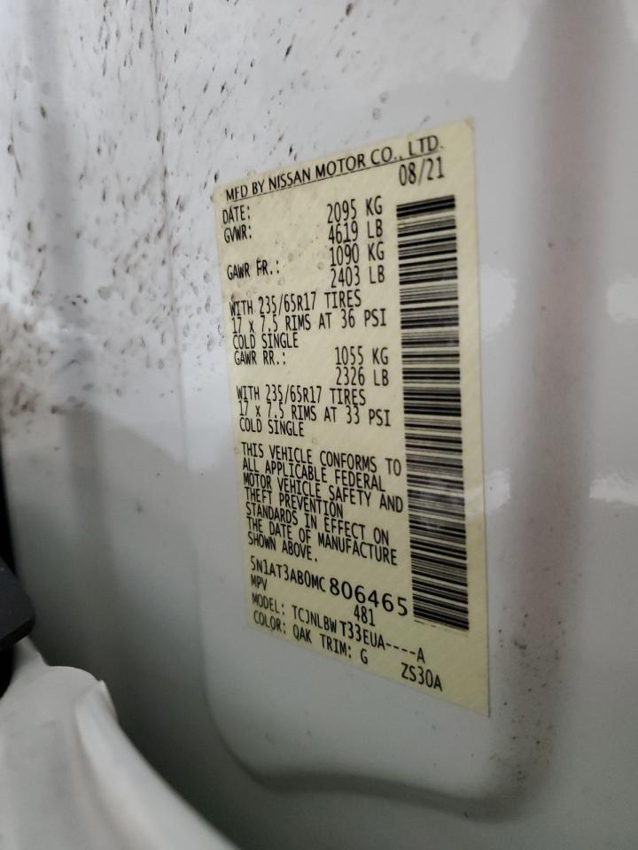 2021 Nissan Rogue VIN 5N1AT3AB0MC806465 Copart auction photo, front end damage thumbnail 14