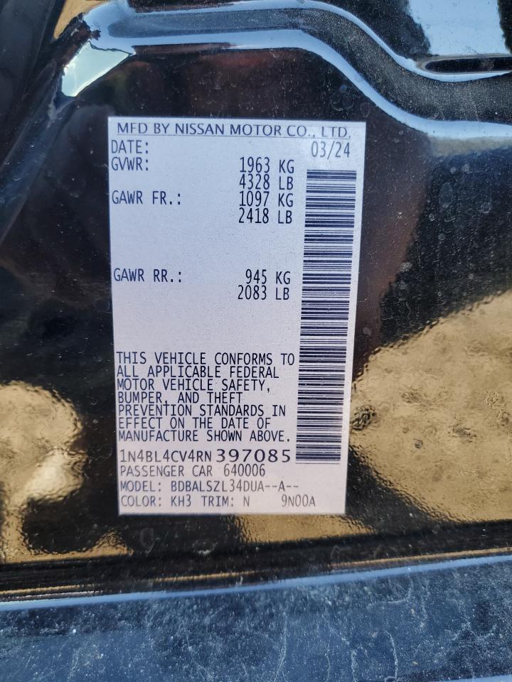 2024 Nissan Altima VIN 1N4BL4CV4RN397085 Copart auction photo, side / front end damage thumbnail 13
