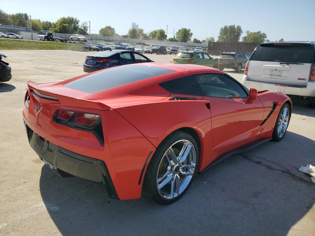 2015 Chevrolet Corvette VIN 1G1YA2D78F5115503 Copart auction photo, burn - engine damage thumbnail 3