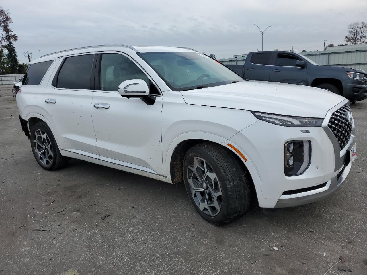 2021 Hyundai Palisade VIN KM8R7DHE0MU235132 Copart auction photo, side / rear end damage thumbnail 4