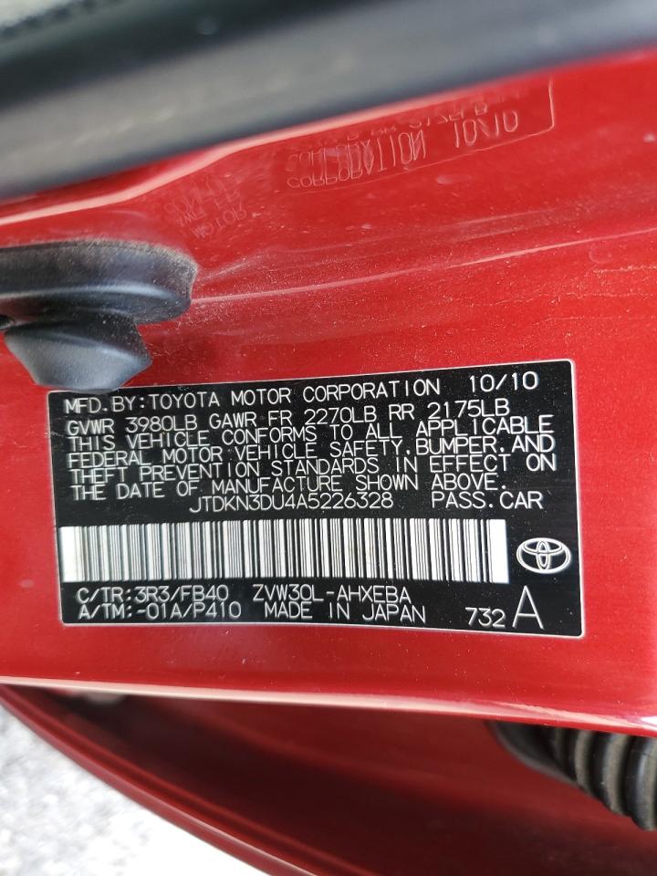 2010 Toyota Prius VIN JTDKN3DU4A5226328 Copart auction photo, front end damage thumbnail 14