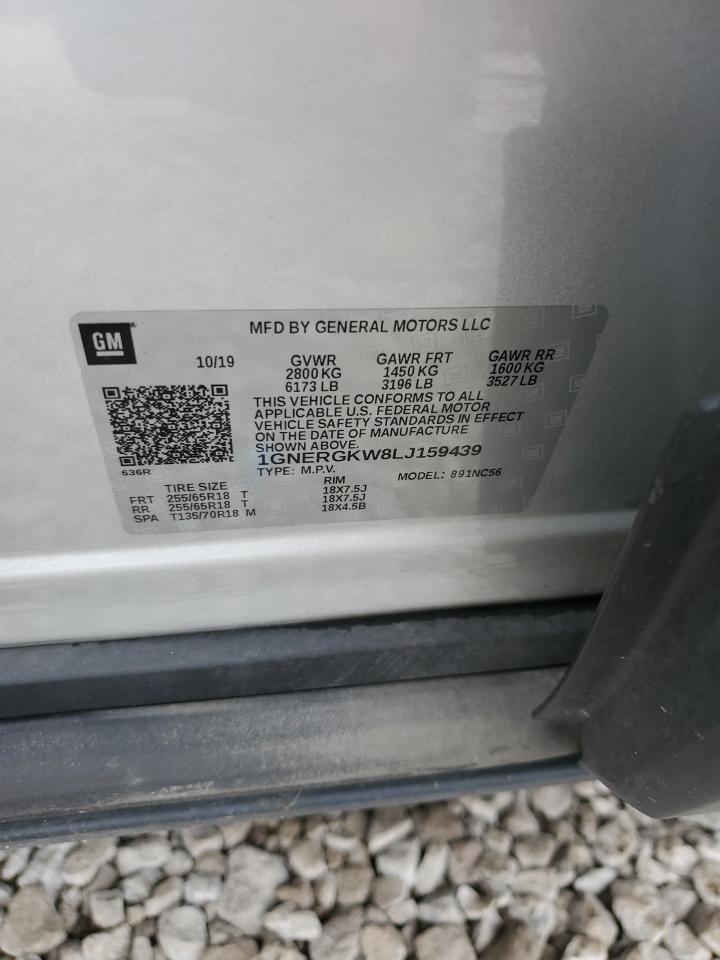 2020 Chevrolet Traverse VIN 1GNERGKW8LJ159439 Copart auction photo, rear end / side damage thumbnail 13