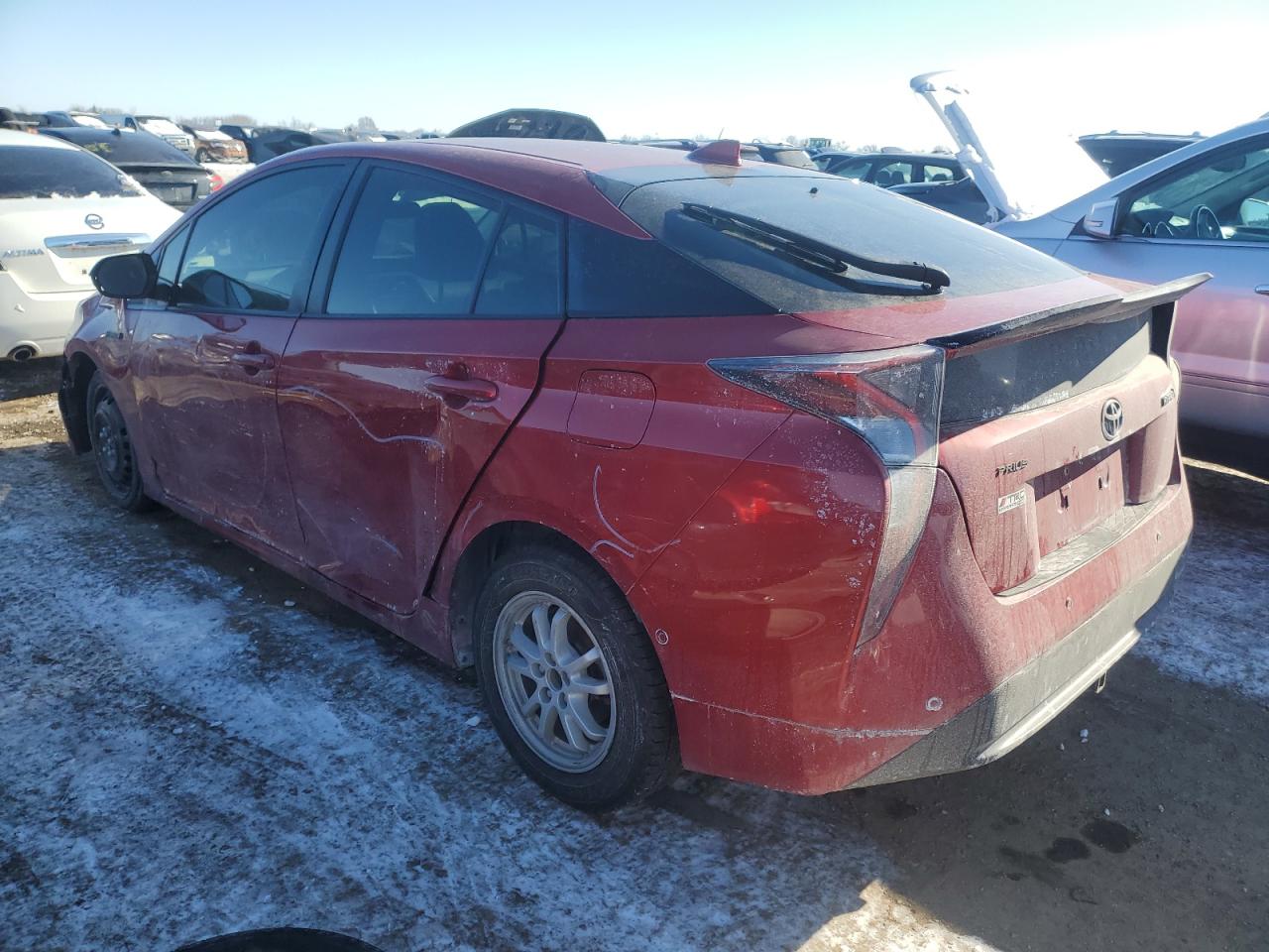 2018 Toyota Prius VIN JTDKBRFU4J3063006 Copart auction photo, side / front end damage thumbnail 2
