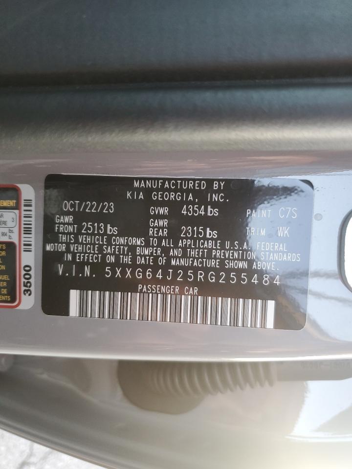2024 KIA K5 VIN 5XXG64J25RG255484 Copart auction photo, front end / side damage thumbnail 13