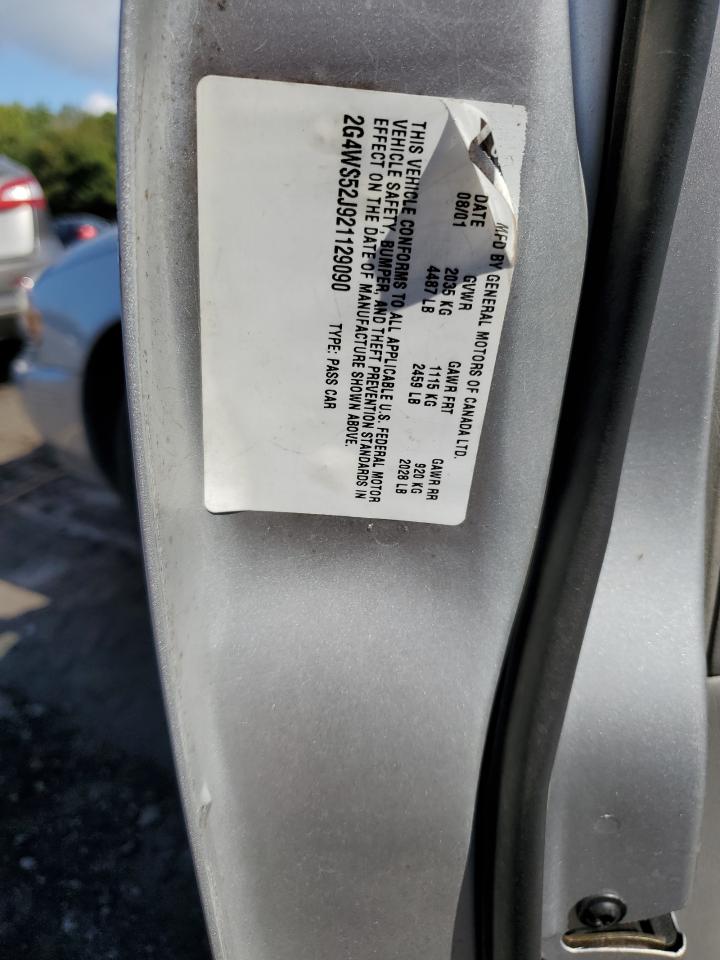 2002 Buick Century VIN 2G4WS52J921129090 Copart auction photo, rear end damage thumbnail 12