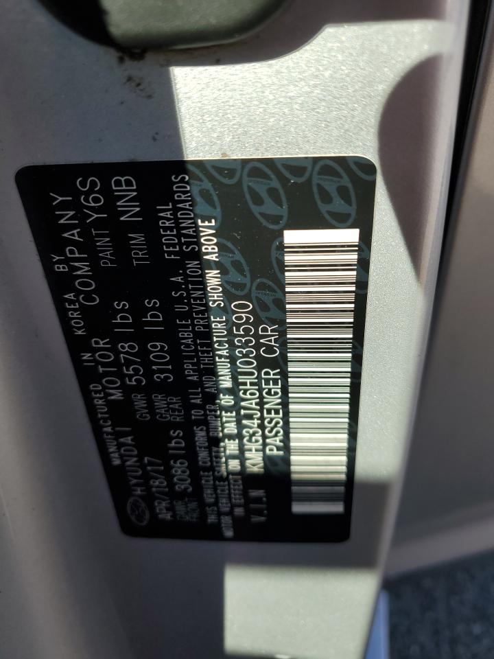 2017 Genesis G90 VIN KMHG34JA6HU033590 Copart auction photo, rear end / front end damage thumbnail 12