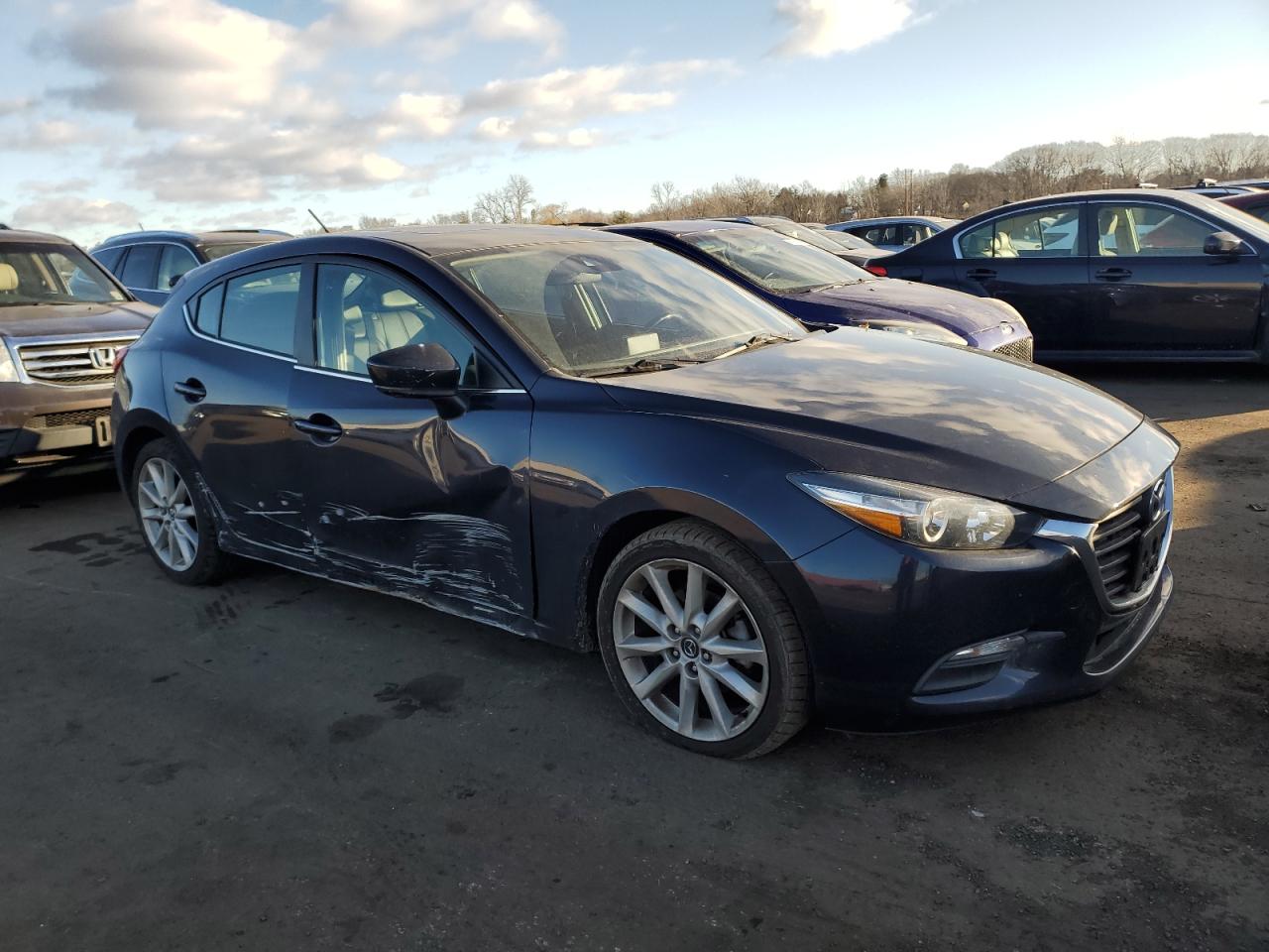2017 Mazda 3 VIN 3MZBN1L33HM145531 Copart auction photo, side damage thumbnail 4