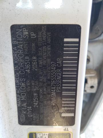 2015 KIA Optima VIN KNAGM4A71F5550497 Copart auction photo, all over damage thumbnail 13
