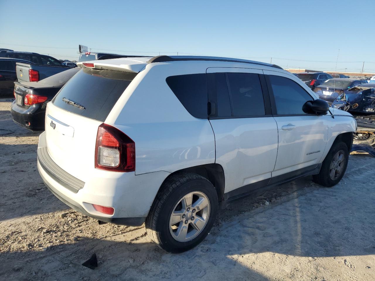 2014 Jeep Compass VIN 1C4NJCBA1ED881494 Copart auction photo, side / front end damage thumbnail 3