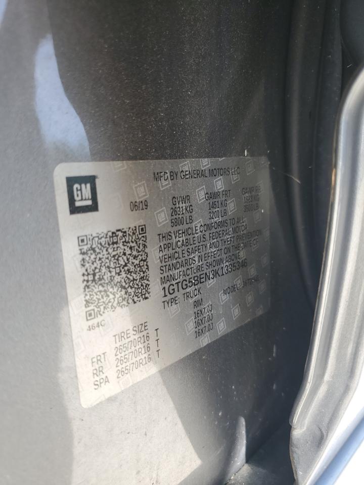 2019 GMC Canyon VIN 1GTG5BEN3K1335346 Copart auction photo, water/flood damage thumbnail 15