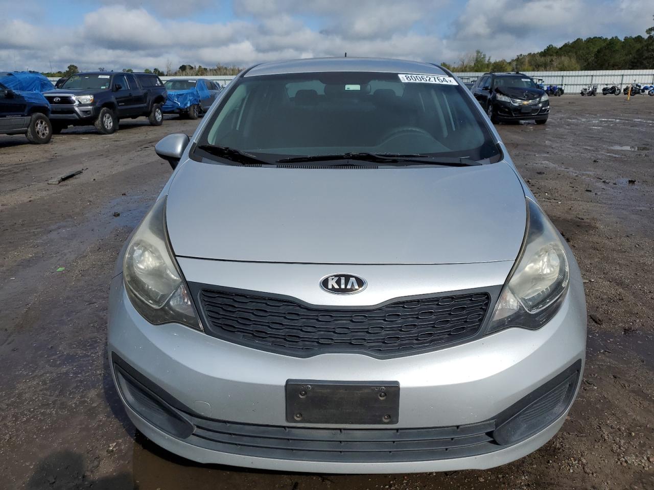 2013 KIA Rio VIN KNADM4A37D6283907 Copart auction photo, side damage thumbnail 5