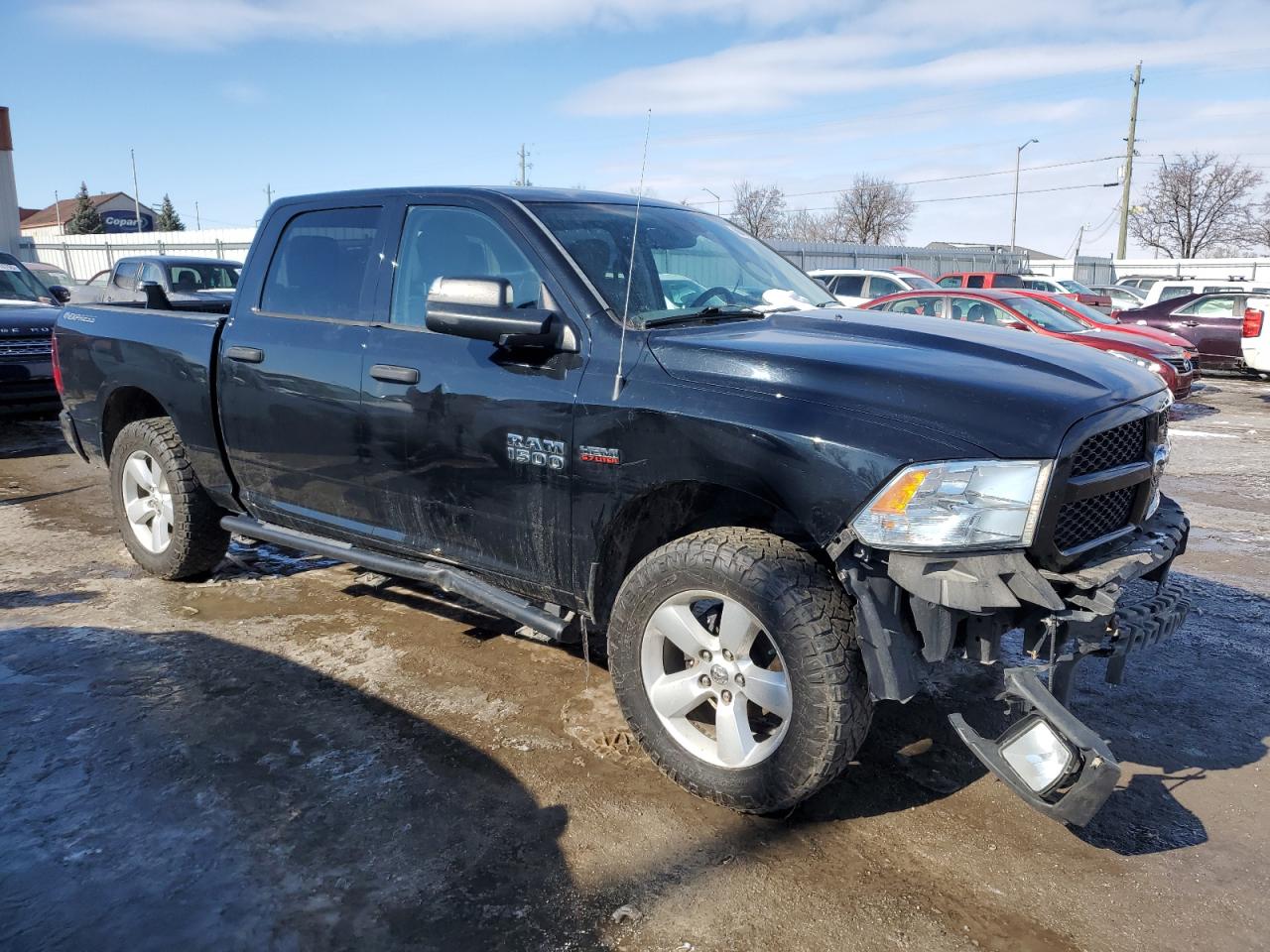2014 RAM 1500 VIN 1C6RR7KT1ES343691 Copart auction photo, front end / side damage thumbnail 4