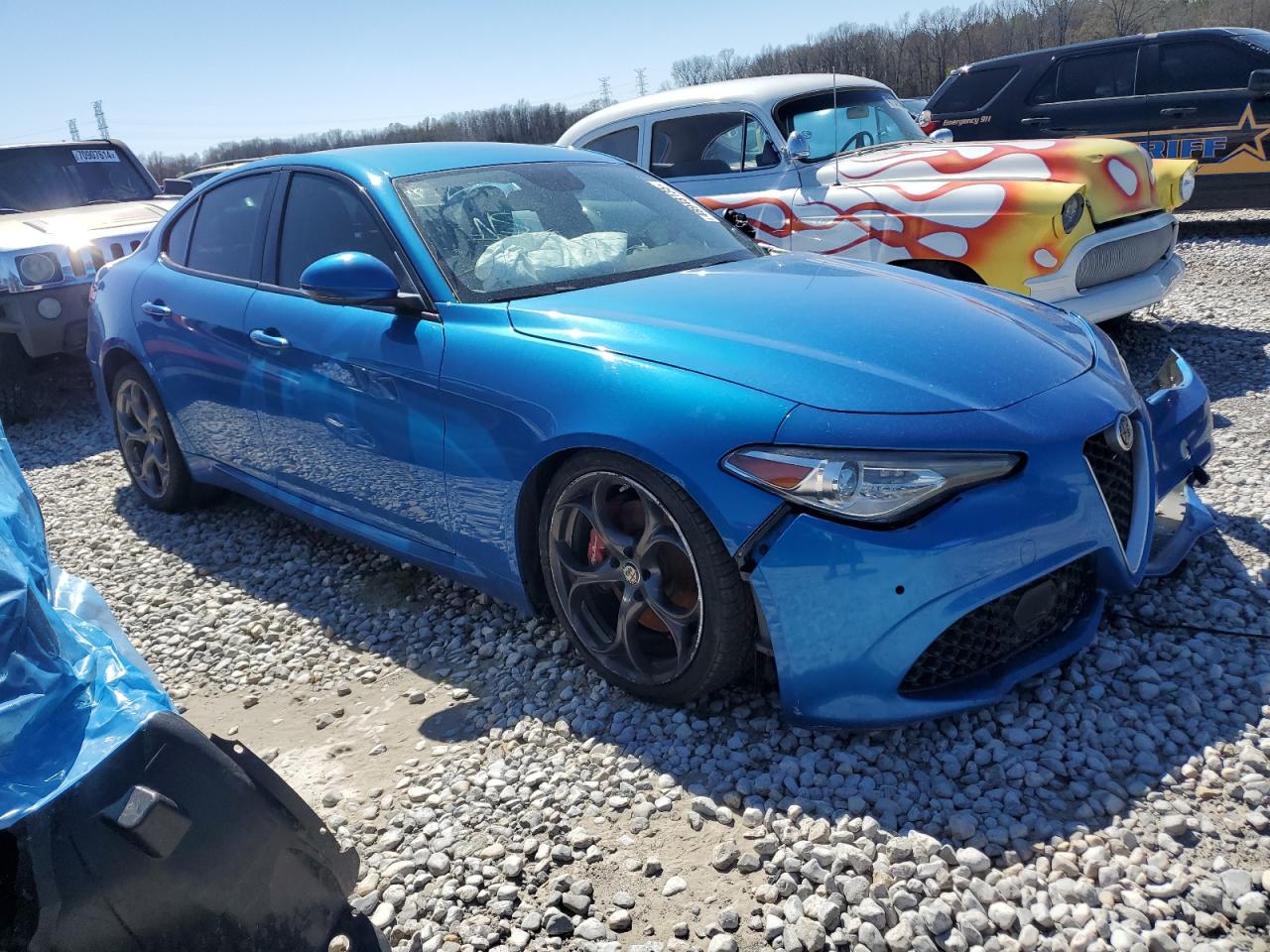 2018 Alfa Romeo Giulia VIN ZARFAECN3J7572612 Copart auction photo, front end / rear end damage thumbnail 4