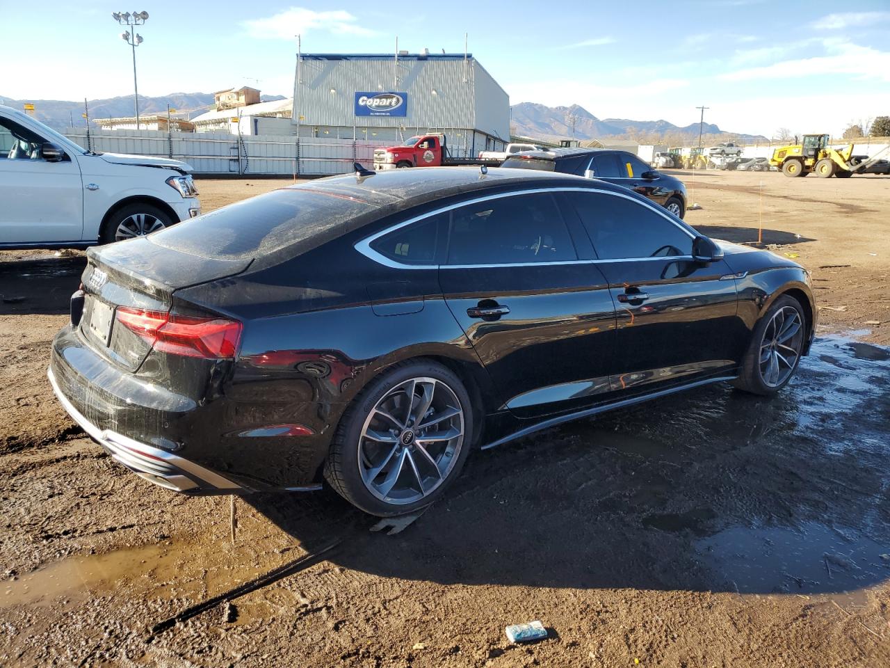 2023 Audi A5 VIN WAUFACF53PA046077 Copart auction photo, side / rear end damage thumbnail 3