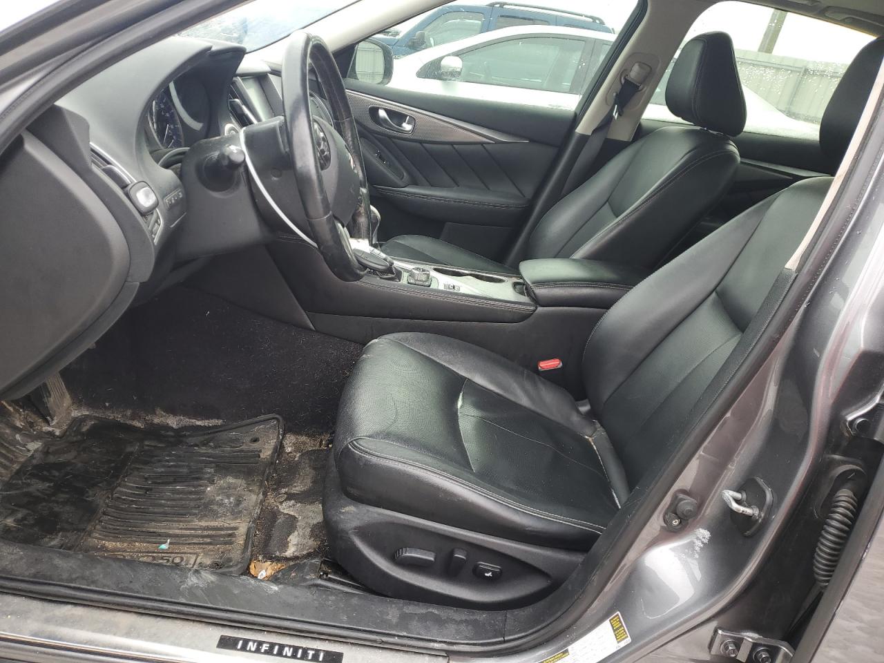 2015 Infiniti Q50 VIN JN1BV7AR8FM406578 Copart auction photo, front end / side damage thumbnail 7