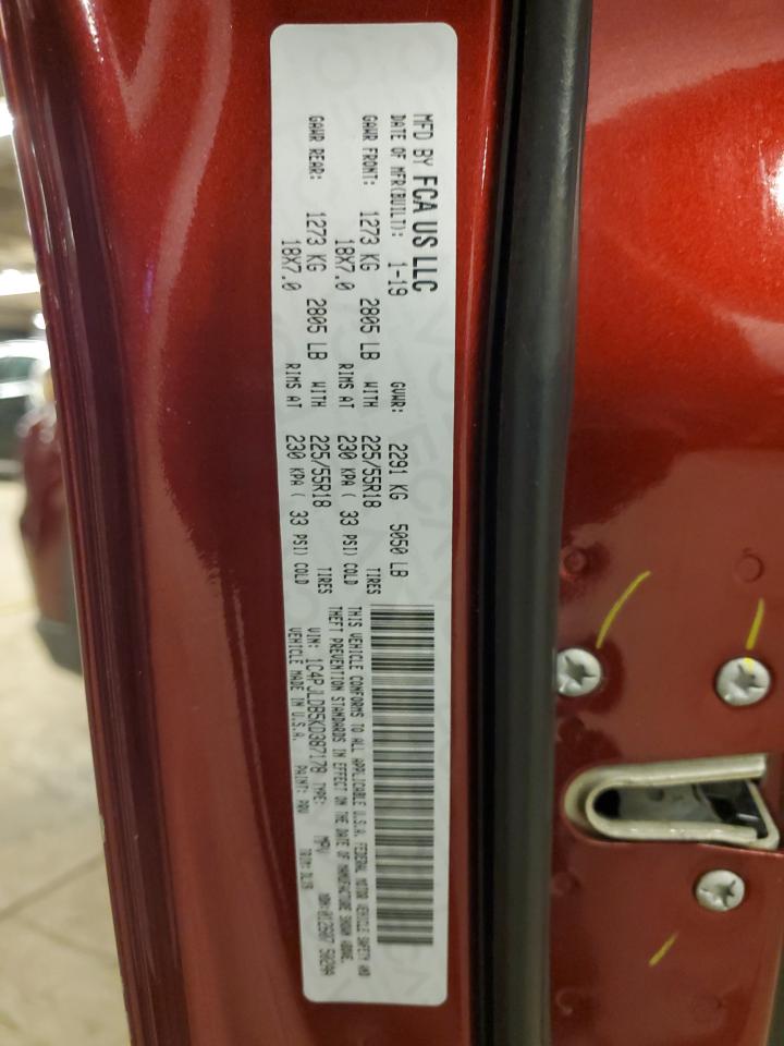 2019 Jeep Grand Cherokee VIN 1C4PJLDB5KD387178 Copart auction photo, side / front end damage thumbnail 12