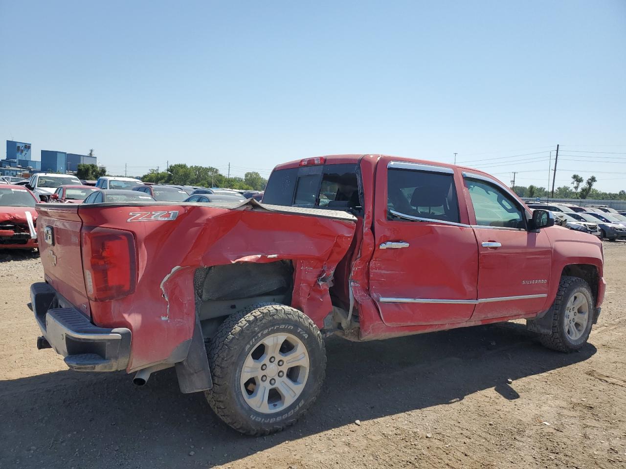 2017 Chevrolet Silverado VIN 3GCUKSEC1HG333034 Copart auction photo, side / rear end damage thumbnail 3