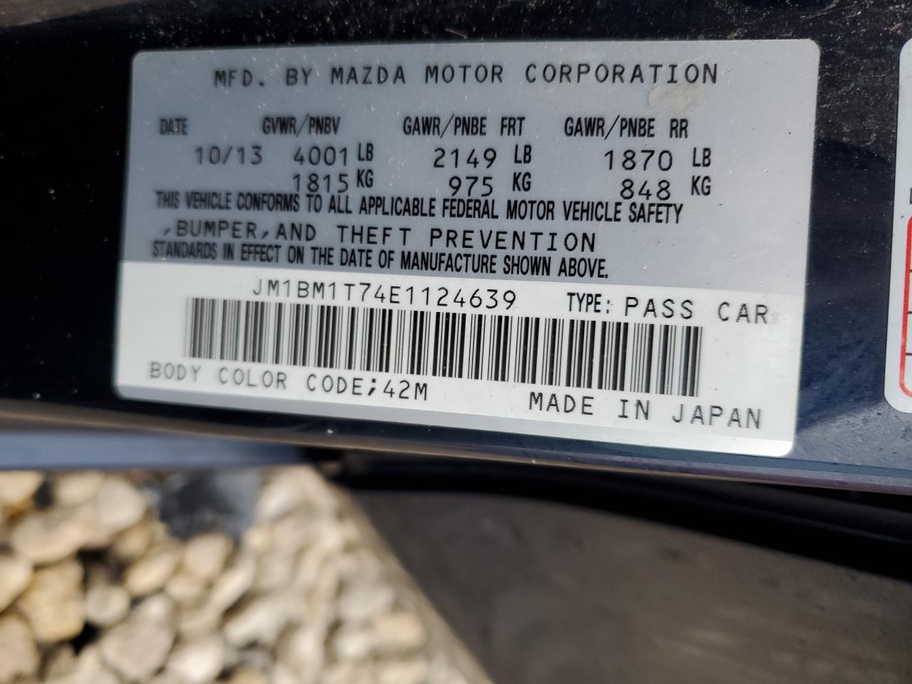 2014 Mazda 3 VIN JM1BM1T74E1124639 Copart auction photo, front end / rear end damage thumbnail 12