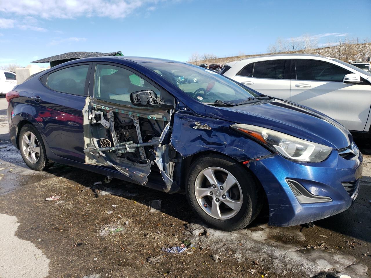 2015 Hyundai Elantra VIN 5NPDH4AE2FH571173 Copart auction photo, side / hail damage thumbnail 4