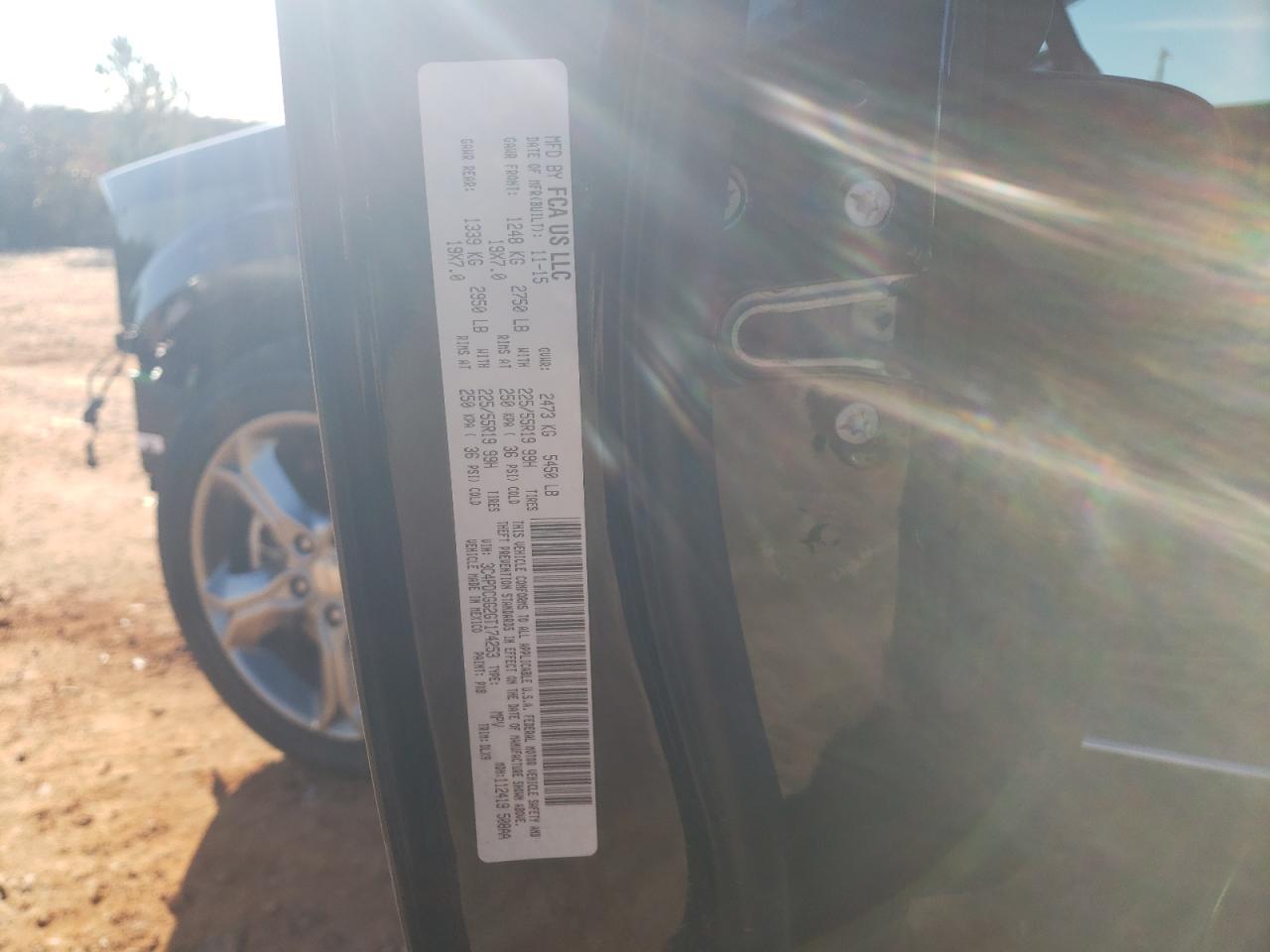2016 Dodge Journey VIN 3C4PDCGG2GT174253 Copart auction photo, front end / mechanical damage thumbnail 16