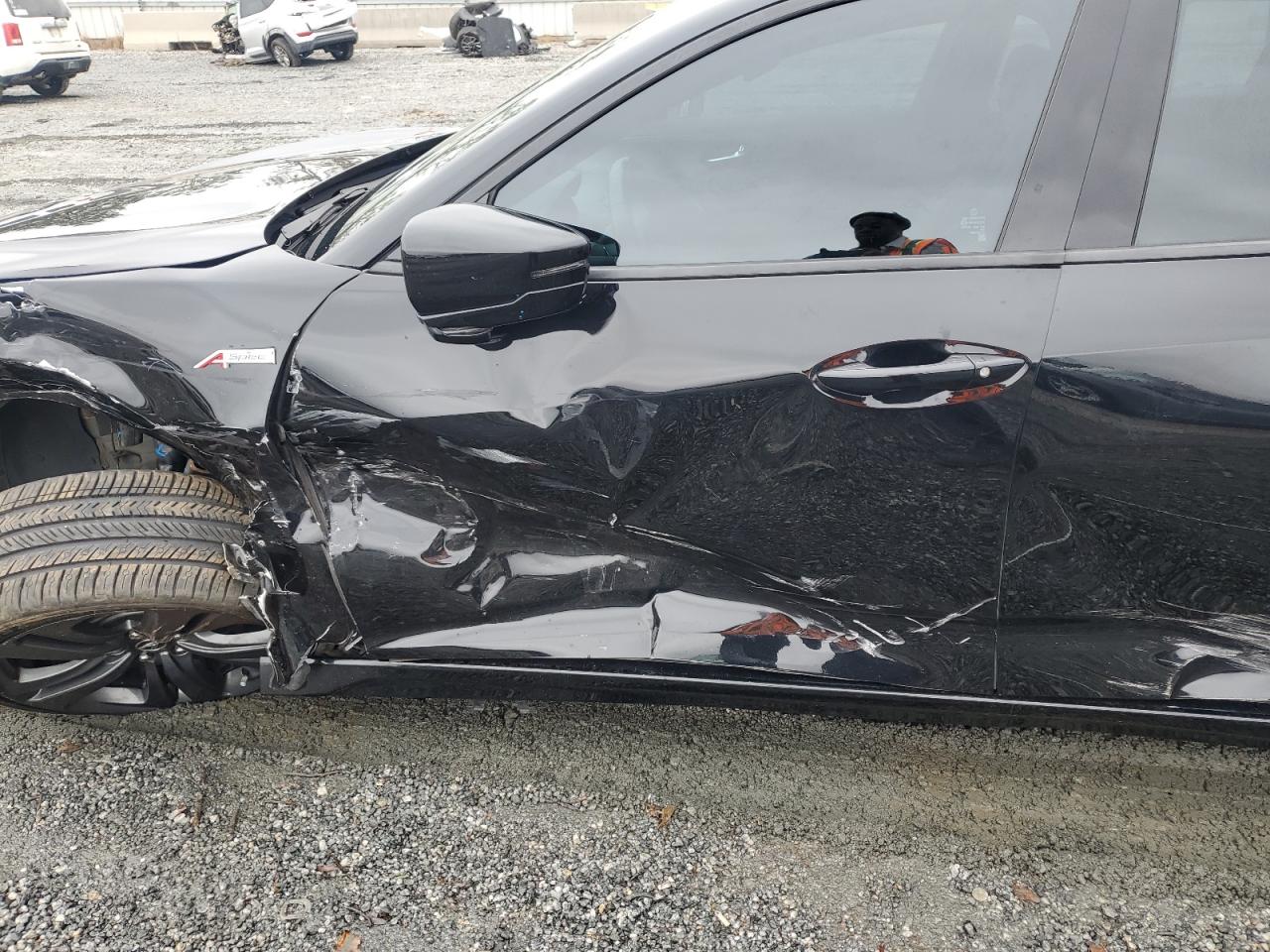 2021 Acura TLX VIN 19UUB6F57MA003321 Copart auction photo, side damage thumbnail 7
