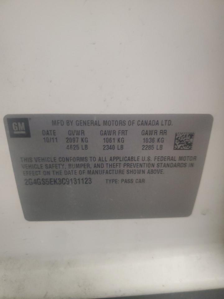 2012 Buick Regal VIN 2G4GS5EK3C9131123 Copart auction photo, front end / minor dent/scratches damage thumbnail 12