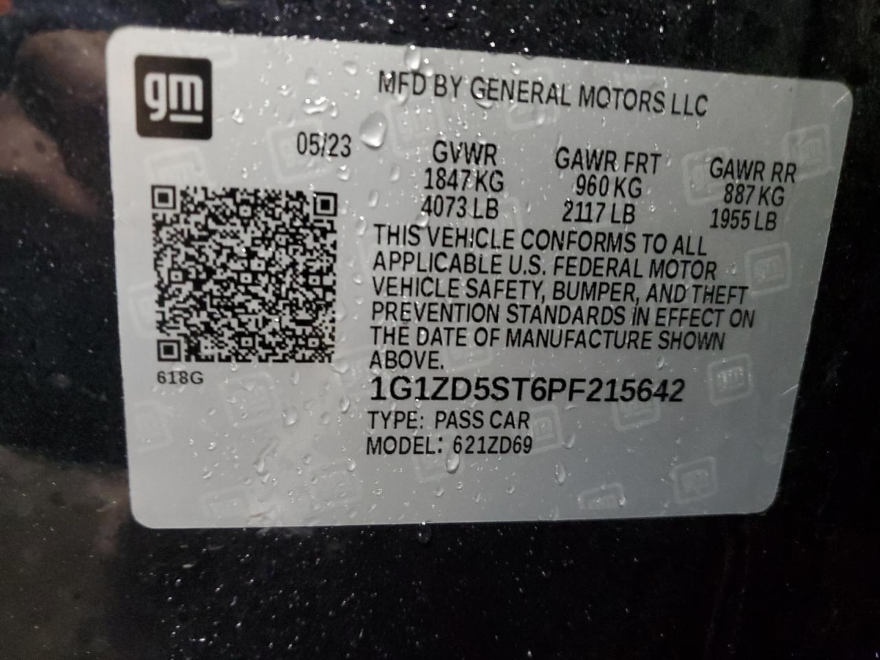 2023 Chevrolet Malibu VIN 1G1ZD5ST6PF215642 Copart auction photo, rear end damage thumbnail 13