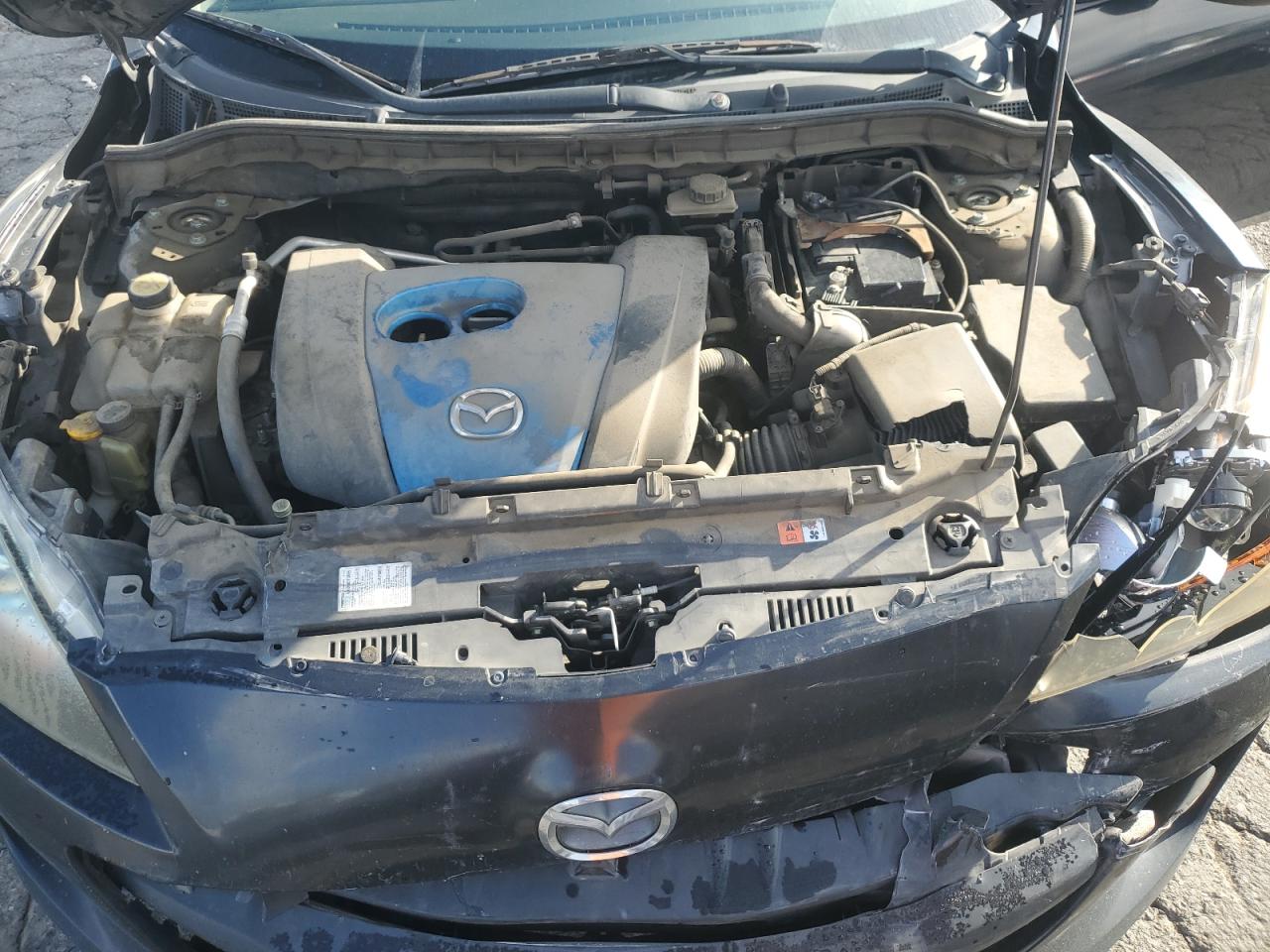2013 Mazda 3 VIN JM1BL1WPXD1797724 Copart auction photo, front end / side damage thumbnail 12