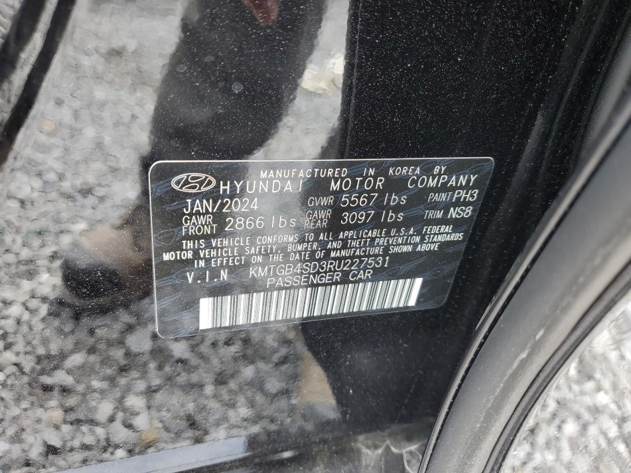 2024 Genesis G80 VIN KMTGB4SD3RU227531 Copart auction photo, front end damage thumbnail 12