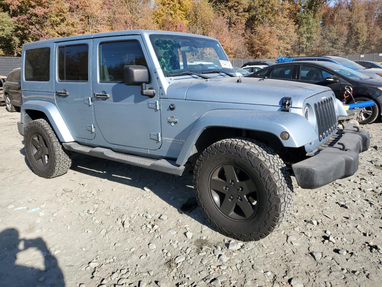 2012 Jeep Wrangler VIN 1C4BJWEG8CL148382 Copart auction photo, side damage thumbnail 4