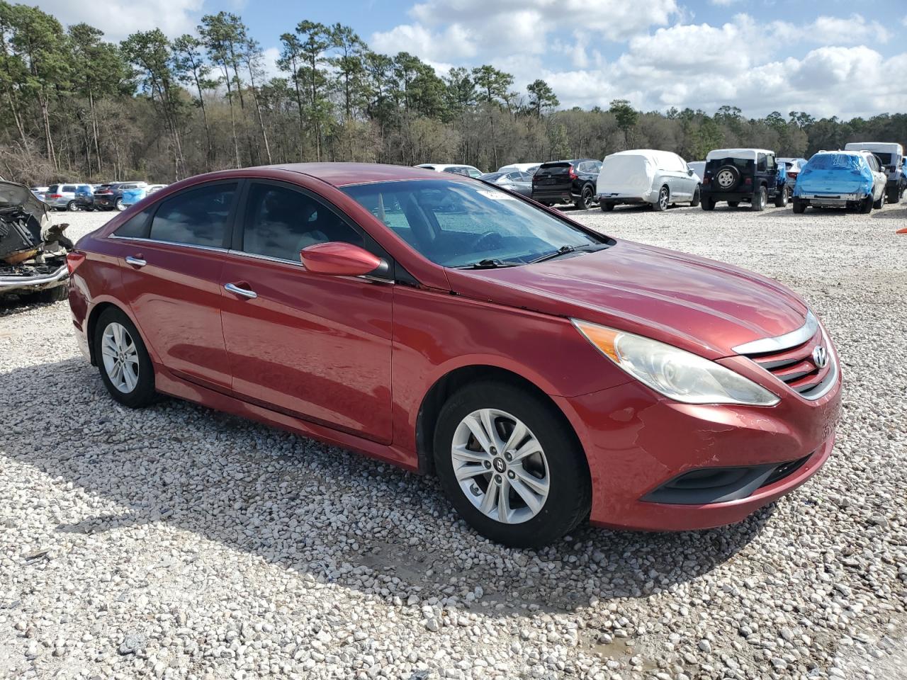 2014 Hyundai Sonata VIN 5NPEB4AC9EH880125 Copart auction photo, side / rear end damage thumbnail 4