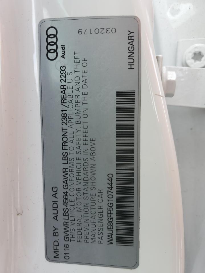 2016 Audi A3 VIN WAUE8GFF5G1074440 Copart auction photo, front end / rear end damage thumbnail 14