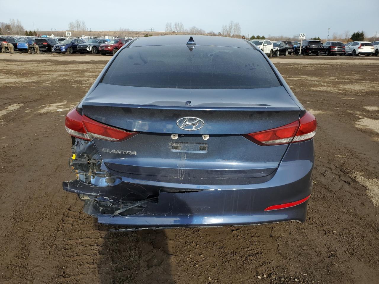 2018 Hyundai Elantra VIN KMHD84LF0JU570250 Copart auction photo, rear end / side damage thumbnail 6