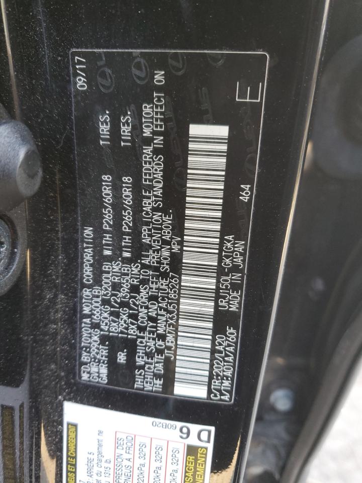 2018 Lexus GX VIN JTJBM7FX3J5185267 Copart auction photo, side damage thumbnail 13
