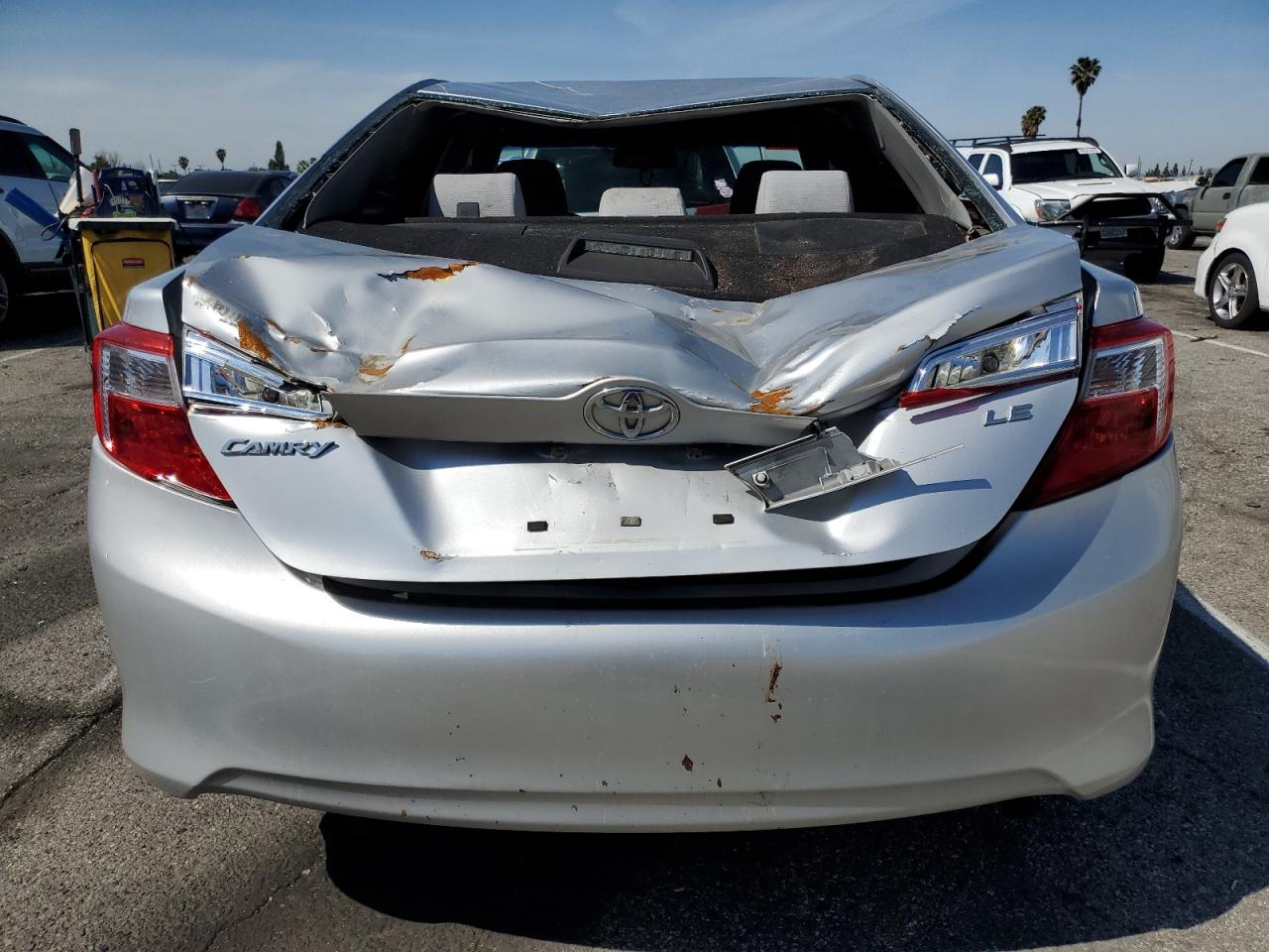 2013 Toyota Camry VIN 4T1BF1FK7DU247001 Copart auction photo, rear end / top/roof damage thumbnail 6