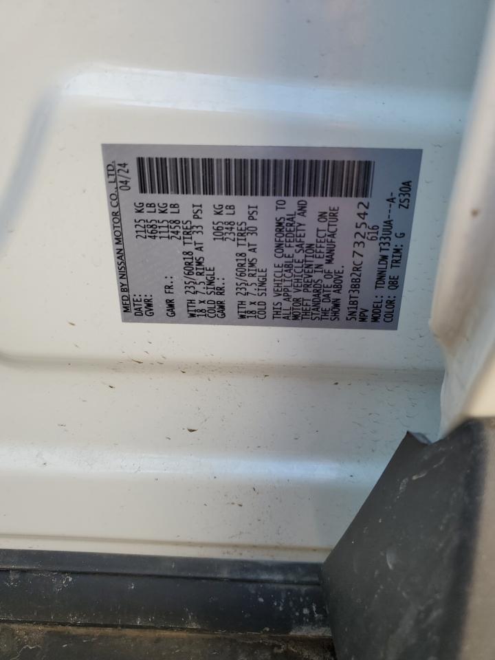 2024 Nissan Rogue VIN 5N1BT3BB2RC732542 Copart auction photo, front end / frame damage damage thumbnail 13