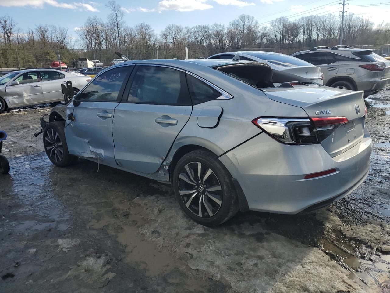 2022 Honda Civic VIN 2HGFE1F74NH308623 Copart auction photo, rollover damage thumbnail 2